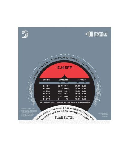 JUEGO DE CUERDAS GUITARRA CLÁSICA D'ADDARIO CARBONO EJ-45 FF